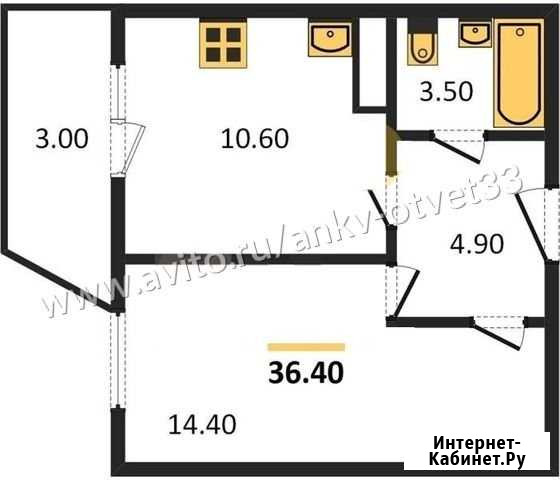 1-комнатная квартира, 36.4 м², 16/17 эт. на продажу во Владимире Владимир - изображение 1
