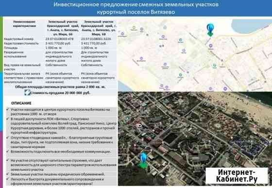 Участок ИЖС 20 сот. на продажу в Витязево Витязево