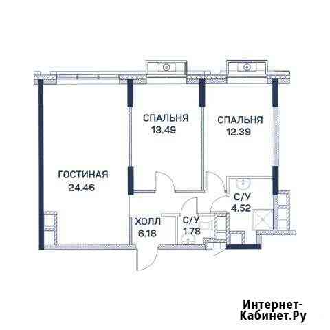 2-комнатная квартира, 62.8 м², 4/22 эт. на продажу в Москве Москва