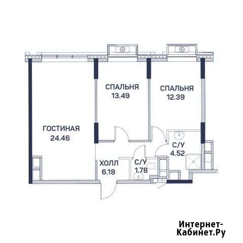 2-комнатная квартира, 62.8 м², 4/22 эт. на продажу в Москве Москва - изображение 1