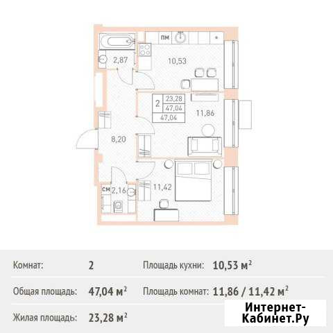 2-комнатная квартира, 47 м², 2/17 эт. на продажу в Балашихе Балашиха - изображение 1