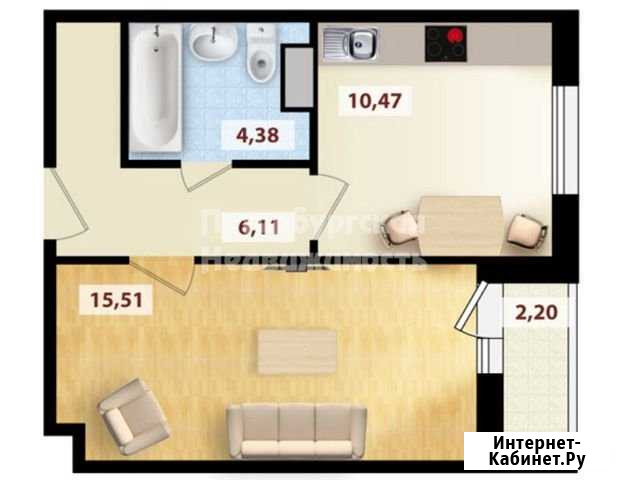 1-комнатная квартира, 37 м², 19/19 эт. на продажу в поселке Свердлова Свердлова - изображение 1
