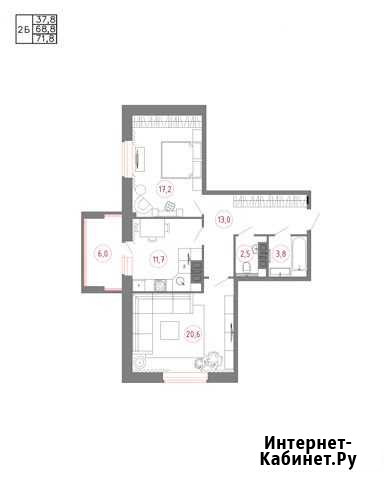 2-комнатная квартира, 71.8 м², 10/16 эт. на продажу в Брянске Брянск - изображение 1