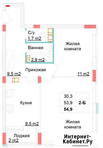 2-комнатная квартира, 54.9 м², 4/10 эт. на продажу в Нижнем Новгороде Нижний Новгород - изображение 1