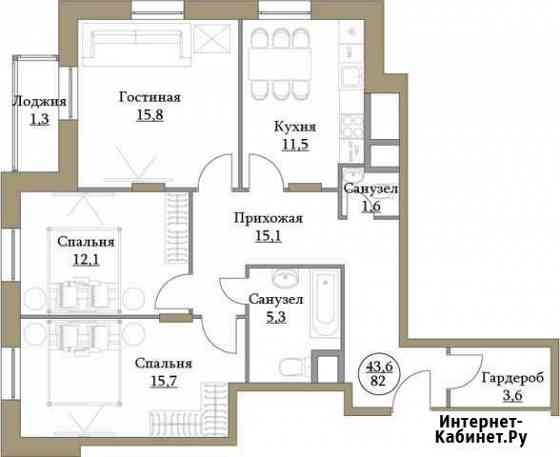 3-комнатная квартира, 81.4 м², 2/17 эт. на продажу в Москве Москва