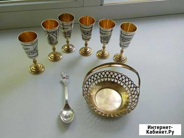 Рюмка,чайная ложка детская с эмалью,вазочка орешни Подольск - изображение 1