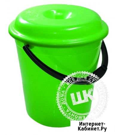 Ведро пластмассовое с крышкой 12л Астрахань - изображение 1