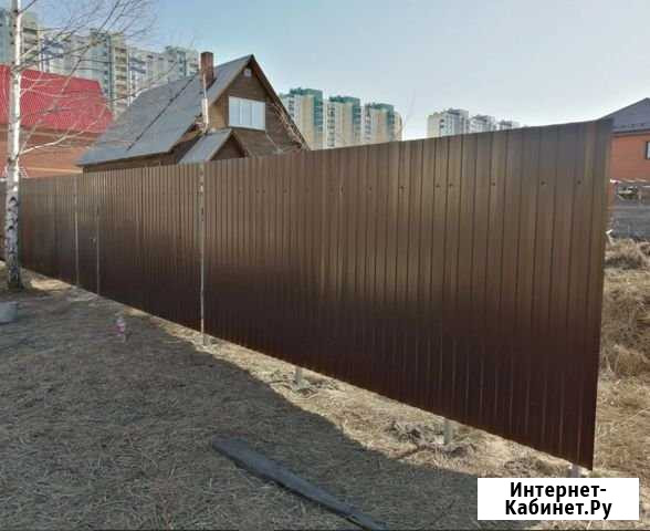 Установка забора из профнастила Токсово - изображение 1