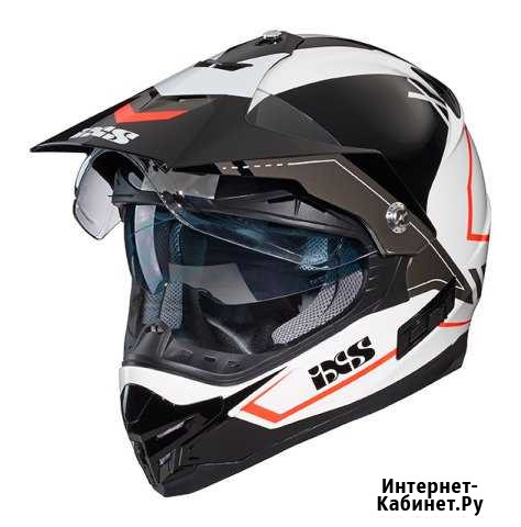Шлем эндуро IXS HX207 бело-черный с красным Тверь - изображение 1