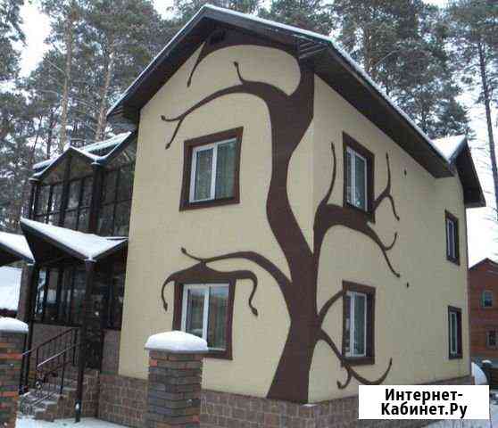 Отделка фасада жидким гранитом (каменная краска) Астрахань