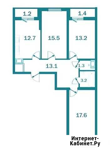3-комнатная квартира, 78.9 м², 16/25 эт. на продажу в Санкт-Петербурге Санкт-Петербург - изображение 1