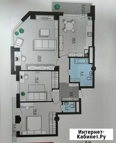 3-комнатная квартира, 104.2 м², 11/23 эт. на продажу в Челябинске Челябинск - изображение 1