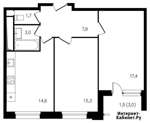 2-комнатная квартира, 61.4 м², 5/17 эт. на продажу в Москве Москва - изображение 1