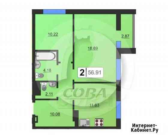 2-комнатная квартира, 56.5 м², 11/17 эт. на продажу в Тюмени Тюмень