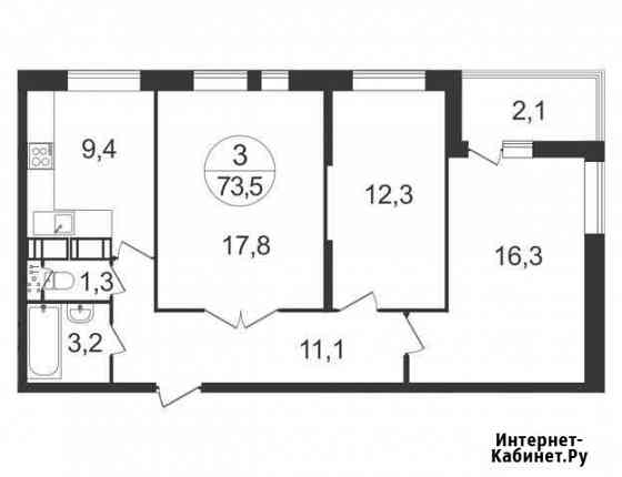 3-комнатная квартира, 73.5 м², 11/22 эт. на продажу в Балашихе Балашиха