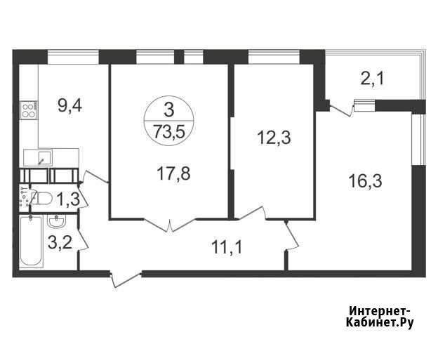 3-комнатная квартира, 73.5 м², 11/22 эт. на продажу в Балашихе Балашиха - изображение 1