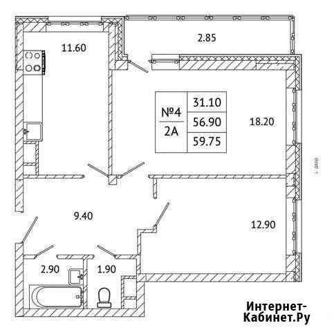 2-комнатная квартира, 59.8 м², 1/5 эт. на продажу в Малаховке Малаховка