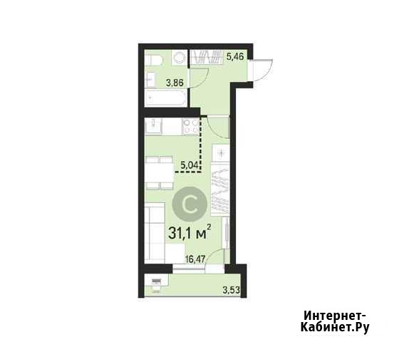1-комнатная квартира, 31.1 м², 14/20 эт. на продажу в Екатеринбурге Екатеринбург - изображение 1