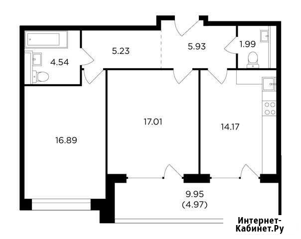 2-комнатная квартира, 70.7 м², 3/17 эт. на продажу в Москве Москва - изображение 1