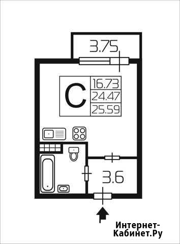 Квартира-студия, 24.5 м², 11/12 эт. на продажу в Санкт-Петербурге Санкт-Петербург - изображение 1