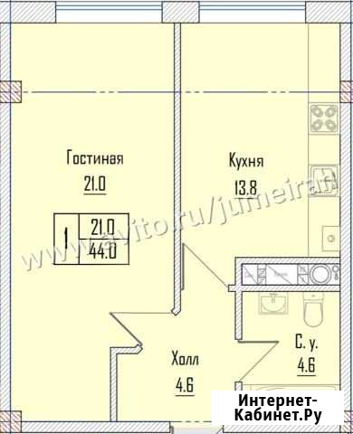 1-комнатная квартира, 44 м², 7/10 эт. на продажу в Нальчике Нальчик - изображение 1