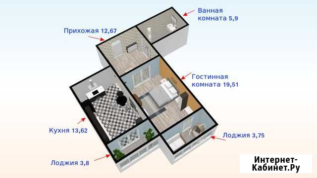 1-комнатная квартира, 57.5 м², 22/22 эт. на продажу в Саратове Саратов - изображение 1