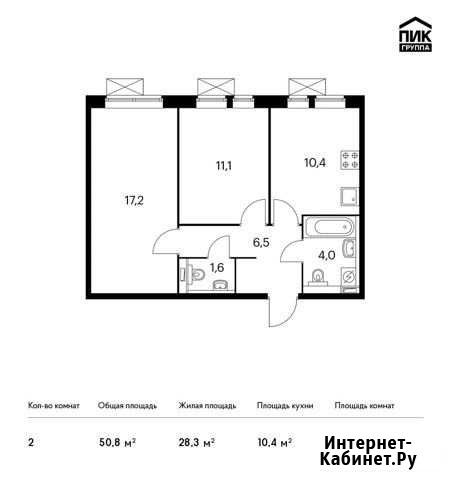 2-комнатная квартира, 50.8 м², 18/25 эт. на продажу в Балашихе Балашиха - изображение 1