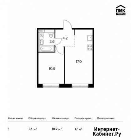 1-комнатная квартира, 36 м², 1/9 эт. на продажу в Ильинском Ильинское