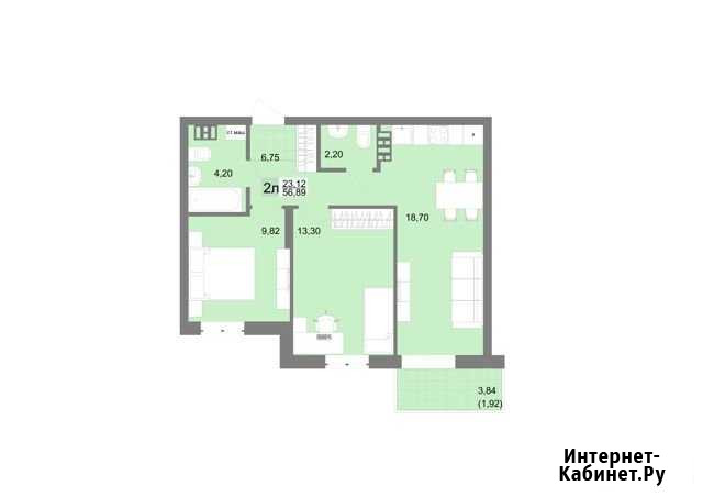 2-комнатная квартира, 56.9 м², 19/20 эт. на продажу в Екатеринбурге Екатеринбург - изображение 1