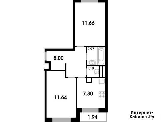2-комнатная квартира, 43.6 м², 1/4 эт. на продажу в Лесном Городке Лесной Городок - изображение 1