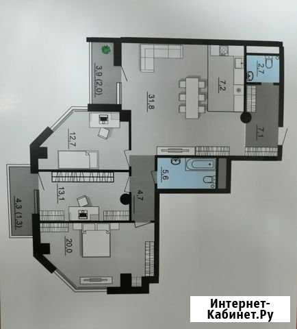 3-комнатная квартира, 108.5 м², 9/23 эт. на продажу в Челябинске Челябинск - изображение 1