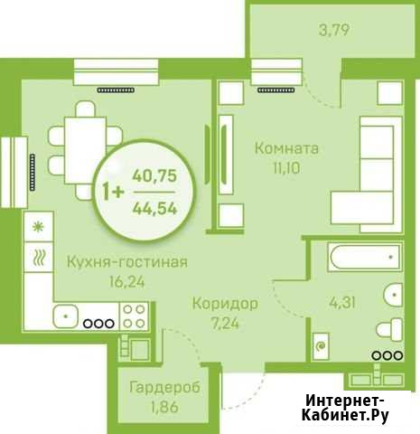 1-комнатная квартира, 40.8 м², 10/20 эт. на продажу в Тюмени Тюмень - изображение 1