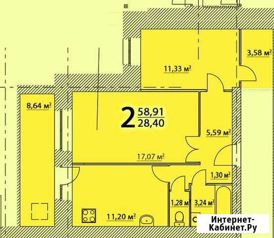 2-комнатная квартира, 59 м², 10/14 эт. на продажу в Ярославле Ярославль - изображение 1