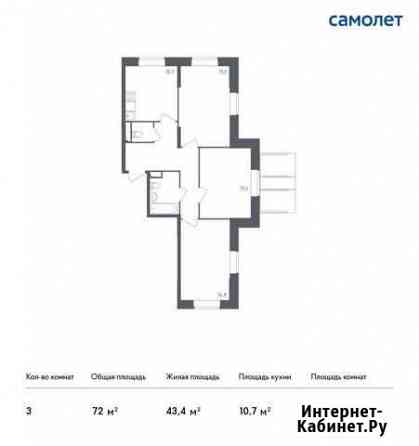 3-комнатная квартира, 72 м², 2/12 эт. на продажу в Красногорске Московской области Красногорск