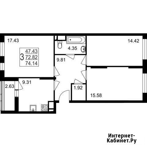 3-комнатная квартира, 74.1 м², 1/8 эт. на продажу в Нахабино Нахабино - изображение 1