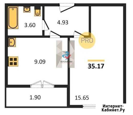 1-комнатная квартира, 35.2 м², 5/5 эт. на продажу в Высокой Горе Высокая Гора - изображение 1