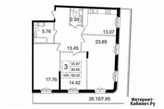 3-комнатная квартира, 98.5 м², 8/9 эт. на продажу в Санкт-Петербурге Санкт-Петербург