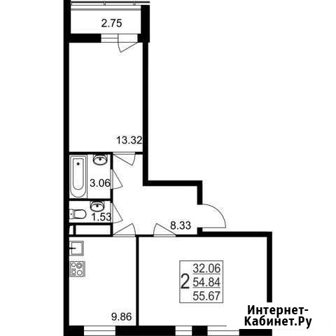 2-комнатная квартира, 55.7 м², 1/8 эт. на продажу в Нахабино Нахабино - изображение 1