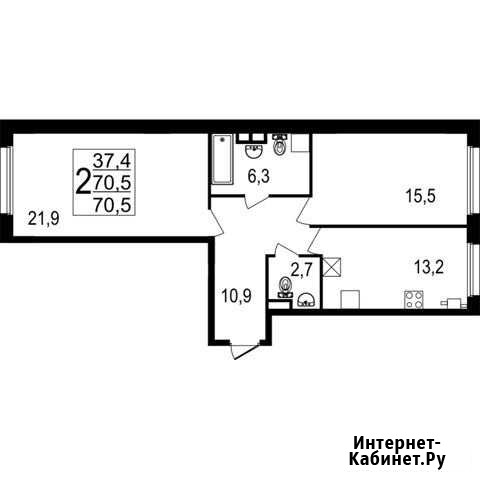 2-комнатная квартира, 70.5 м², 1/5 эт. на продажу в Химках Химки - изображение 1