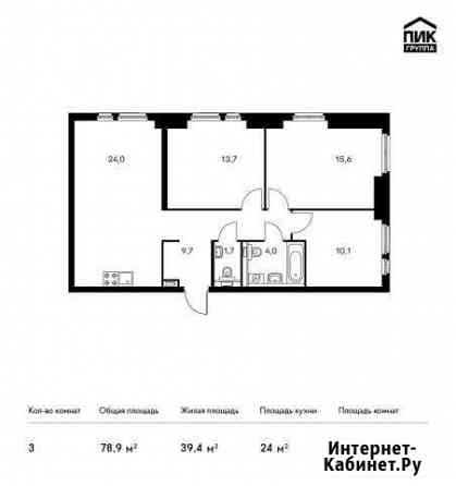 3-комнатная квартира, 78.9 м², 33/33 эт. на продажу в Красногорске Московской области Красногорск