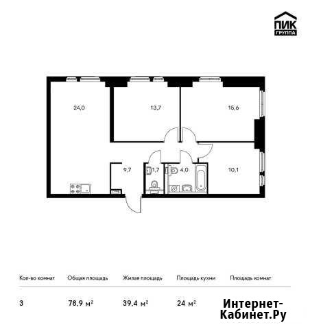 3-комнатная квартира, 78.9 м², 33/33 эт. на продажу в Красногорске Московской области Красногорск - изображение 1