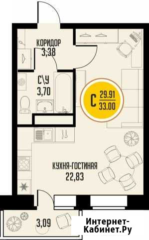 1-комнатная квартира, 29.9 м², 13/19 эт. на продажу в Тобольске Тобольск - изображение 1