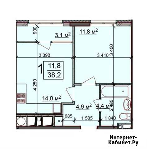 1-комнатная квартира, 38 м², 22/25 эт. на продажу в Рязани Рязань - изображение 1