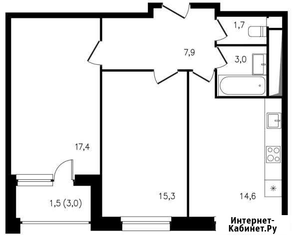 2-комнатная квартира, 61.4 м², 5/17 эт. на продажу в Москве Москва - изображение 1