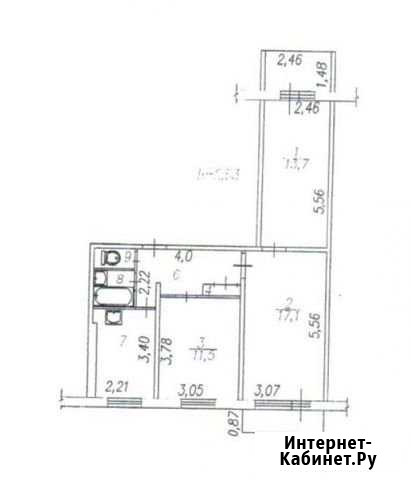 3-комнатная квартира, 60 м², 8/9 эт. на продажу в Новокузнецке Новокузнецк - изображение 1