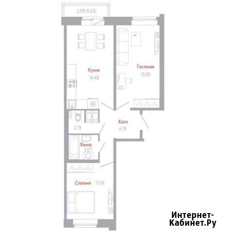 2-комнатная квартира, 54.6 м², 10/11 эт. на продажу в Санкт-Петербурге Санкт-Петербург - изображение 1
