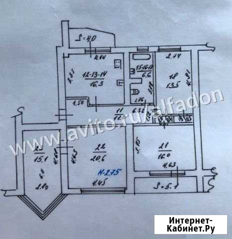 4-комнатная квартира, 110 м², 5/10 эт. на продажу в Ростове-на-Дону Ростов-на-Дону - изображение 1