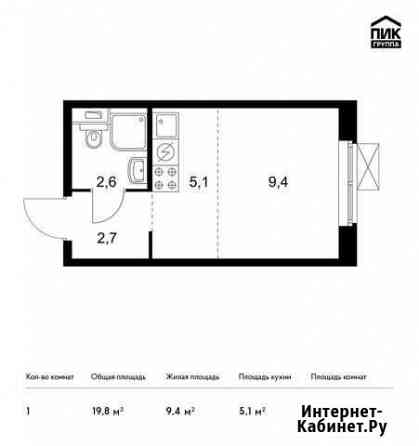 Квартира-студия, 19.8 м², 11/25 эт. на продажу в Одинцово Одинцово