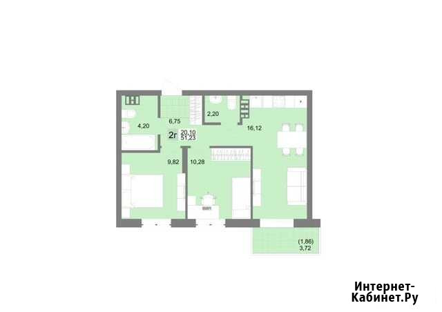 2-комнатная квартира, 49.4 м², 1/20 эт. на продажу в Екатеринбурге Екатеринбург - изображение 1