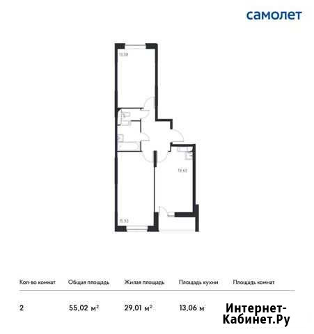 2-комнатная квартира, 55 м², 15/17 эт. на продажу в Видном Видное - изображение 1